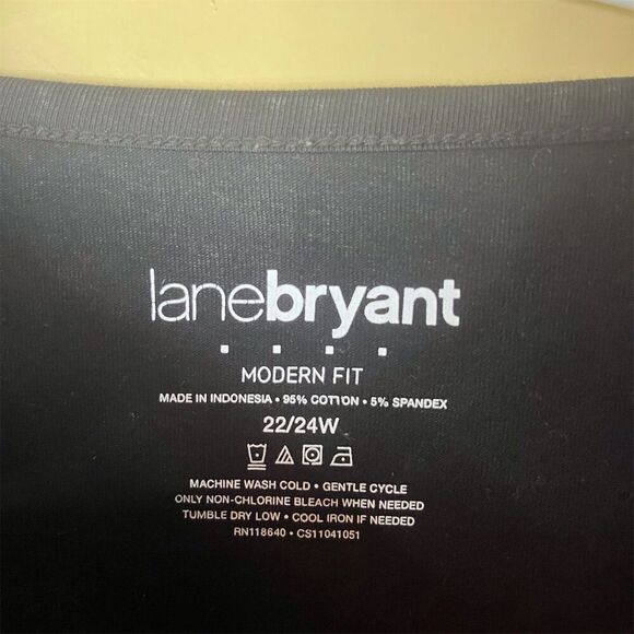 Lane Bryant Women's Plus Size 22 Black Long Sleeve Tee - Picture 5 of 7